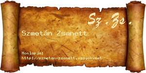 Szmetán Zsanett névjegykártya